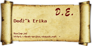Deák Erika névjegykártya